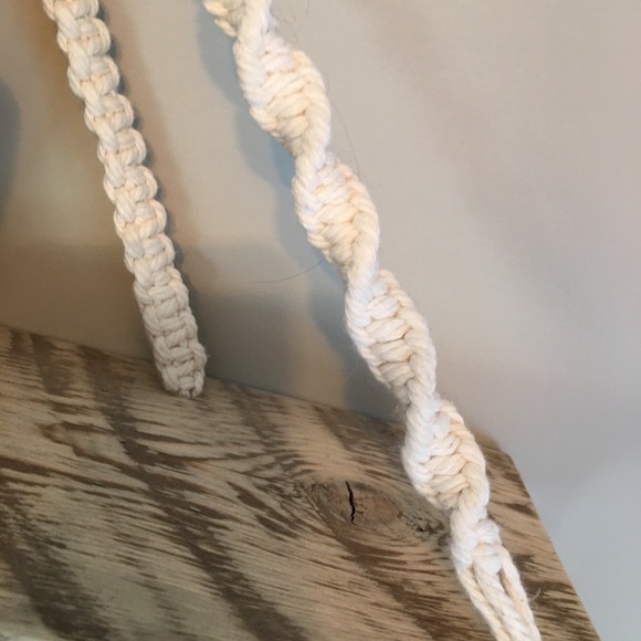 Macramé and Wood Hanging Shelf - Picture 2 of 3